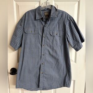 Blue Plaid Men's Button-Down Shirt Size M 100% Cotton